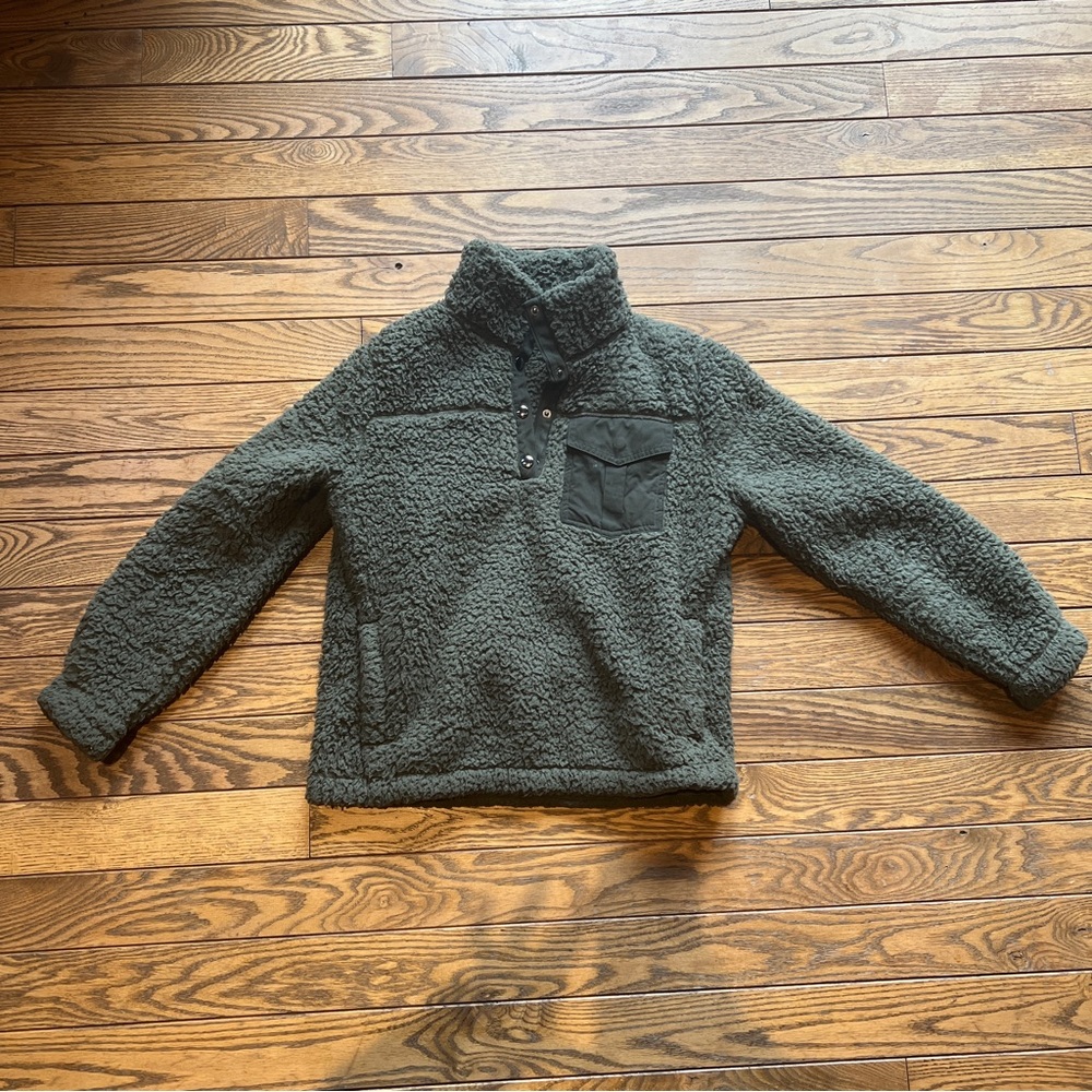 Abercrombie & Fitch Olive Green Sherpa